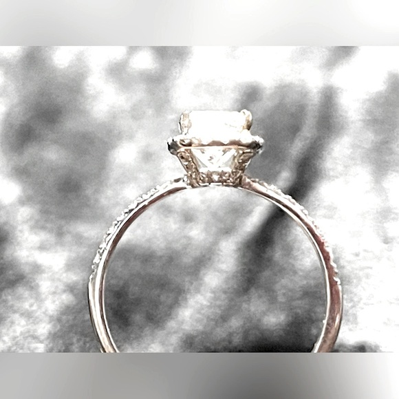 Diamond 2CTW Genuine Cushion Cut Halo White Gold Ring Certified GIA Authentic - Picture 13 of 16